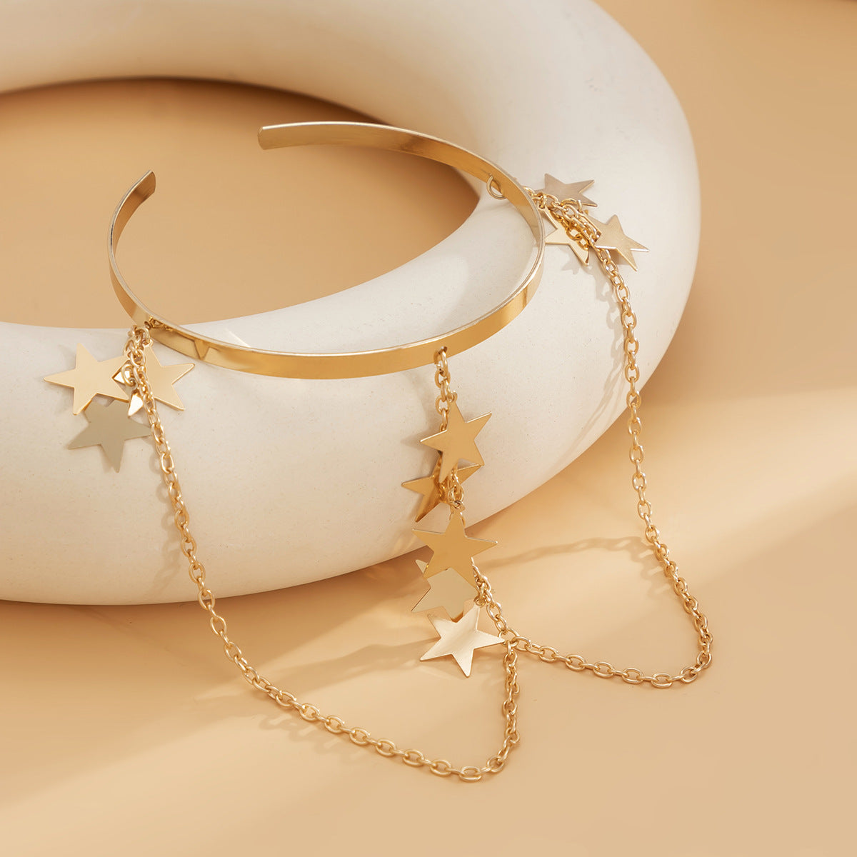 Ethnic style, personalized metal iron chain, arm chain, niche, simple, open-ended arm bracelet, arm ring, female - Korvel