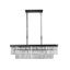 Chandeliers,Rectangular Crystal Chandelier Adjustable,E12 Modern Industrial Crystal Lights (Bulb Not Included) - Korvel