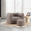 Soft Bean Bag Chair with High Resilient Foam(Chips)for living room and bedroom,Comfortable Square Lazy Sofa with Footstool - Korvel