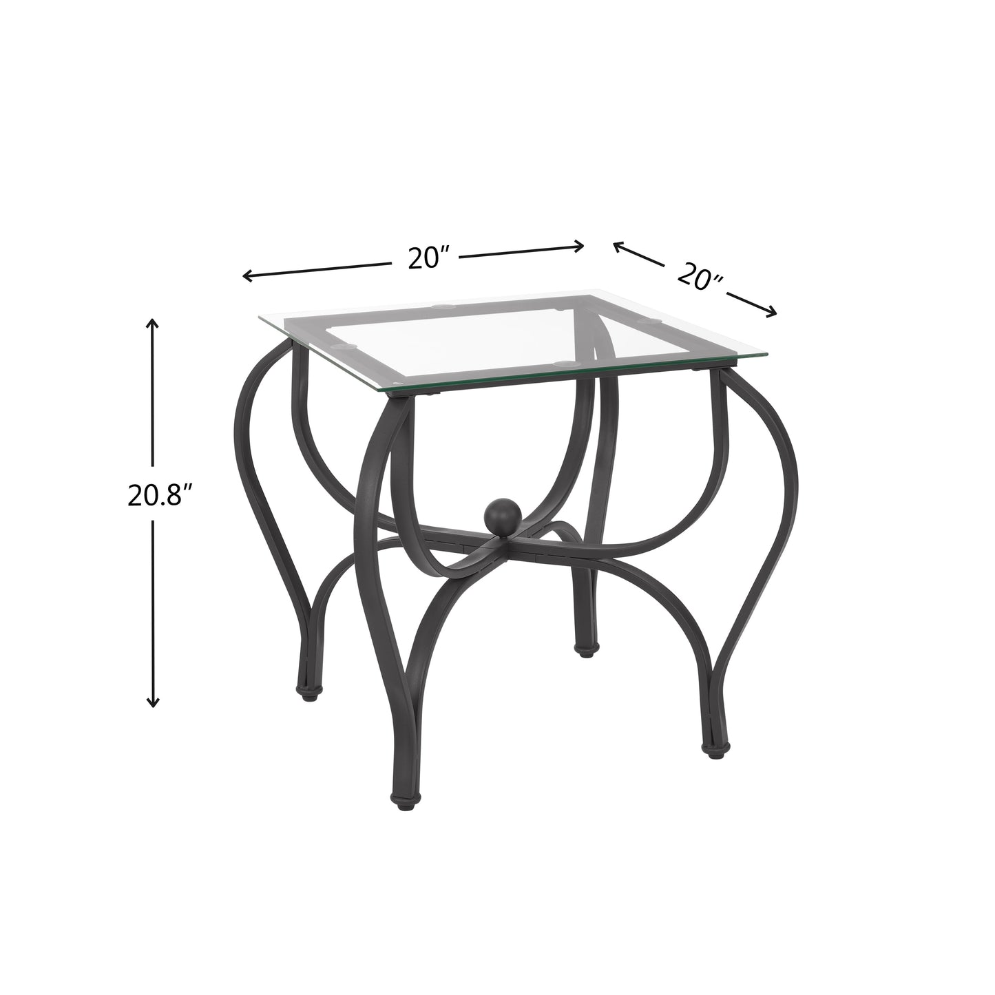 Conjunto de Mesa de Café Elegante de 3 Piezas con Vidrio Templado