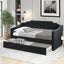 Upholstered Twin Daybed with Trundle Black - Korvel