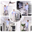 Four step ladder, lightweight folding four step stool, wide anti slip pedal and safety handle, sturdy steel ladder - Korvel
