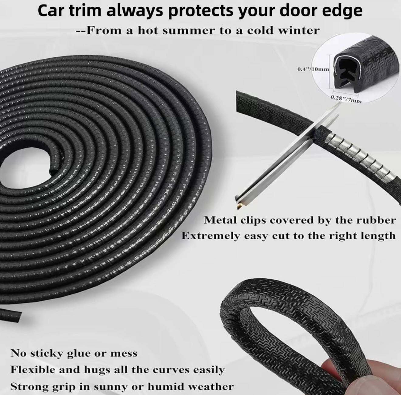 EdgeShield U-Trim Guard for Vehicle Door Protection