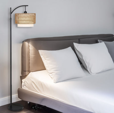 Arc Floor Lamp with Remote Control and Dimmable Bulb