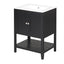 Meuble de salle de bain moderne noir de 24" avec évier en céramique élégant