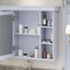 35'' x 28'' Blue Wall Mounted Bathroom Storage Cabinet with Mirror Door, Modern Bathroom Wall Cabinet with Mirror - Korvel