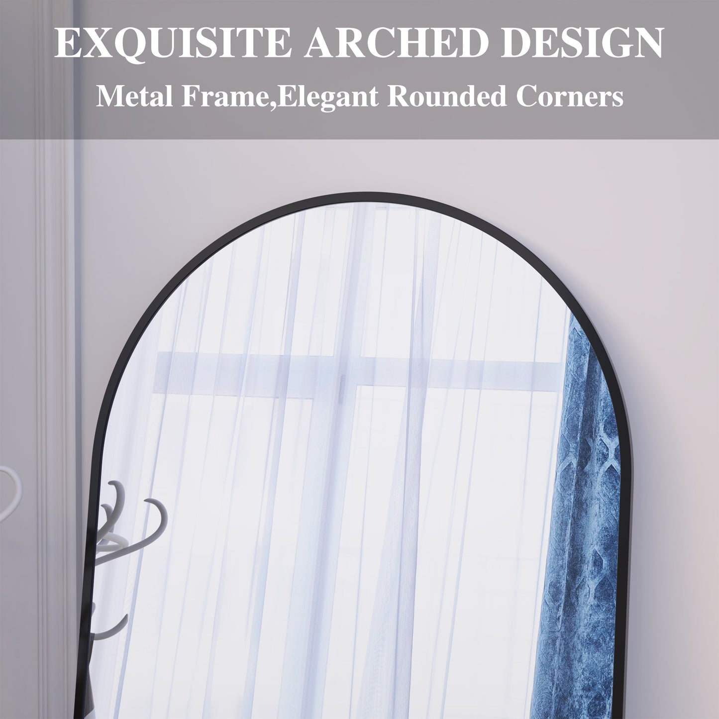 71" x 32" Oversized Full Body Mirror - Elegant Black Frame