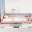 Twin Size Upholstered Daybed with Carton Ears Shaped Headboard  Pink - Korvel