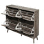 4 Door Shoe Rack, Freestanding Modern Shoe Storage Cabinet, for Entryway - Korvel