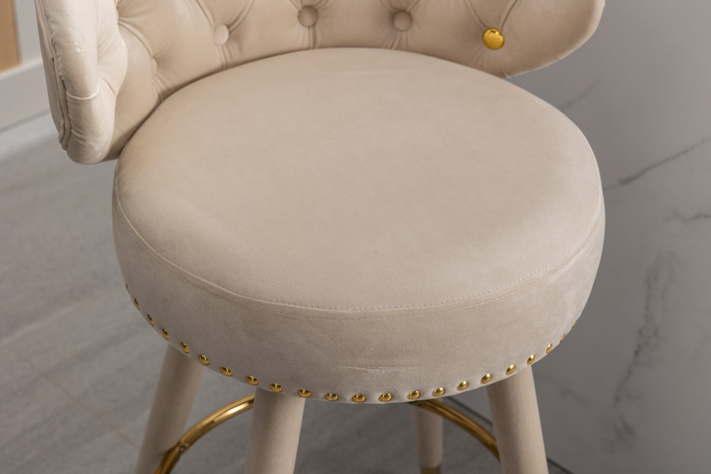 Conjunto de 2 taburetes de bar a altura de mostrador COOLMORE - Beige