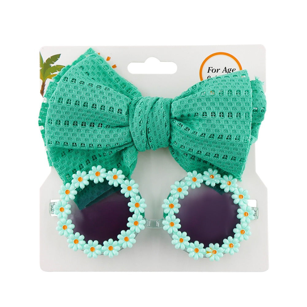 Personalized girl fashion glasses, baby headband set, sun visor - Korvel