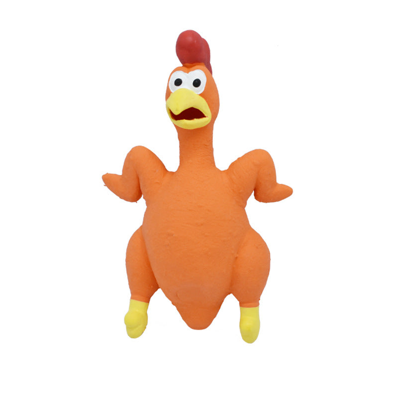 Pet Dog Toy Squeaky Chicken Latex Chew-Resistant for Large and Medium Dogs Boredom Relief Sound-Making Toy for Puppies - Korvel