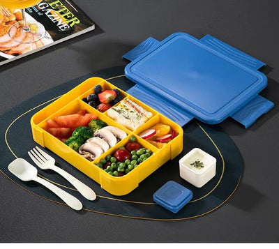 Japanese style simple portable microwaveable double layer partition lunch box - Korvel