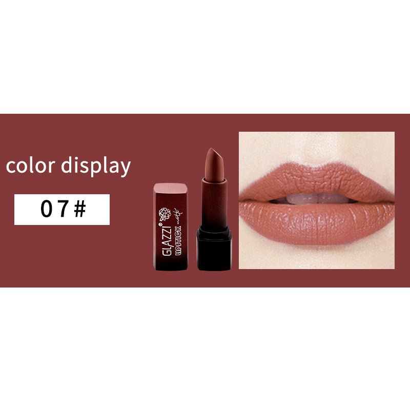 Small Square Tube Matte Matte Not Easy To Fall Off Lipstick Smooth Moisturizing Not Pull Dry Lasting Color Portable Lipstick Makeup - Korvel