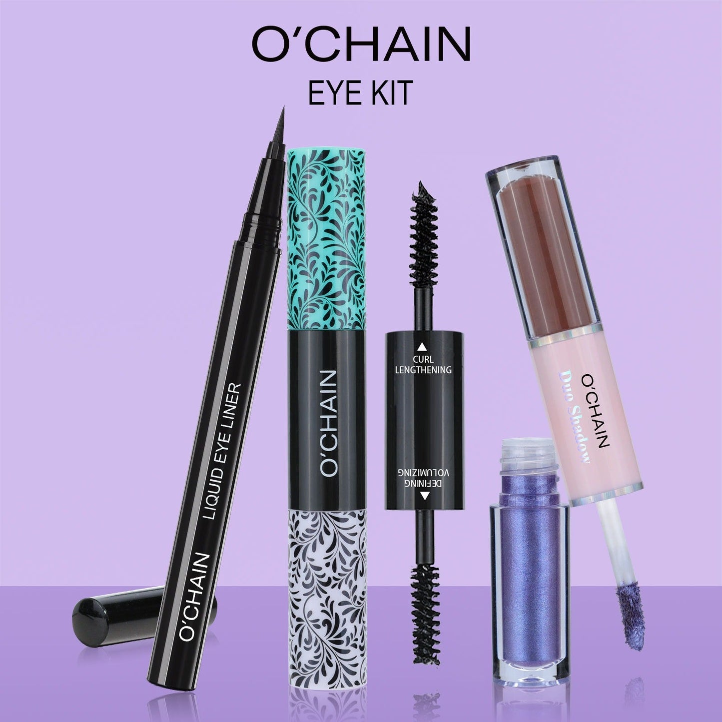 Ensemble Cosmétique Premium O'CHAI : Mascara, Eyeliner et Fard à Paupières