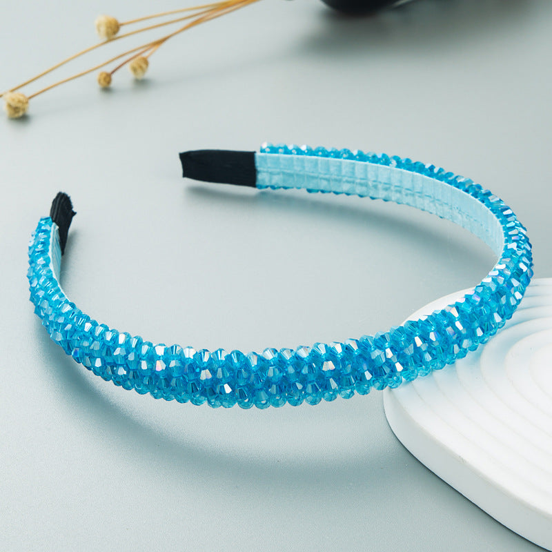 Fish Line Braided String Crystal Hair Band Korean Temperament Senior Sense Wash Face Headband - Korvel
