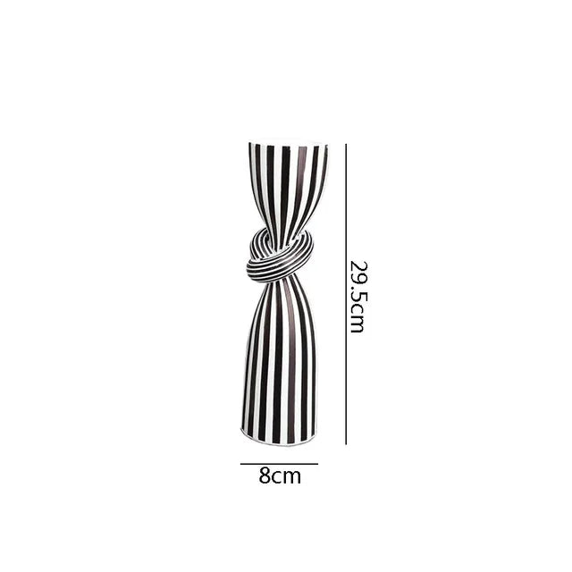 Creative Irregular Resin Candle Holder Living Room Desktop Black White Stripe Candle Holder Decoration Home Candle Container - Korvel