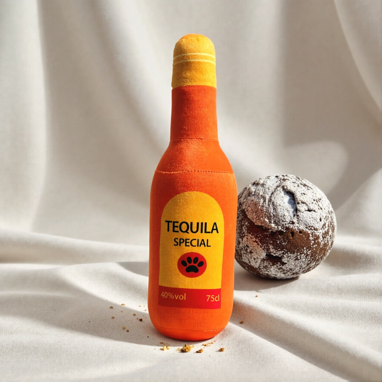 Realistic Plush Wine Bottle Dog Toy - Chew-Resistant & Entertaining