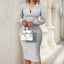 Embracing buttocks to enhance figure long sleeved mid length skirt - Korvel