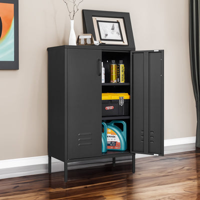 Premium Steel Storage Cabinet with Double Doors and Movable Partitions