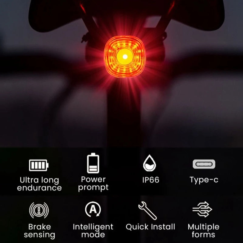 Luz de Freno Inteligente para Bicicletas - Recargable y Resistente al Agua