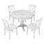 Orisfur 5 Pieces Dining Table and Chairs Set for 4 Persons Kitchen Room Solid Wood Table with 4 Chairs MDF + White + Solid Wood - Korvel