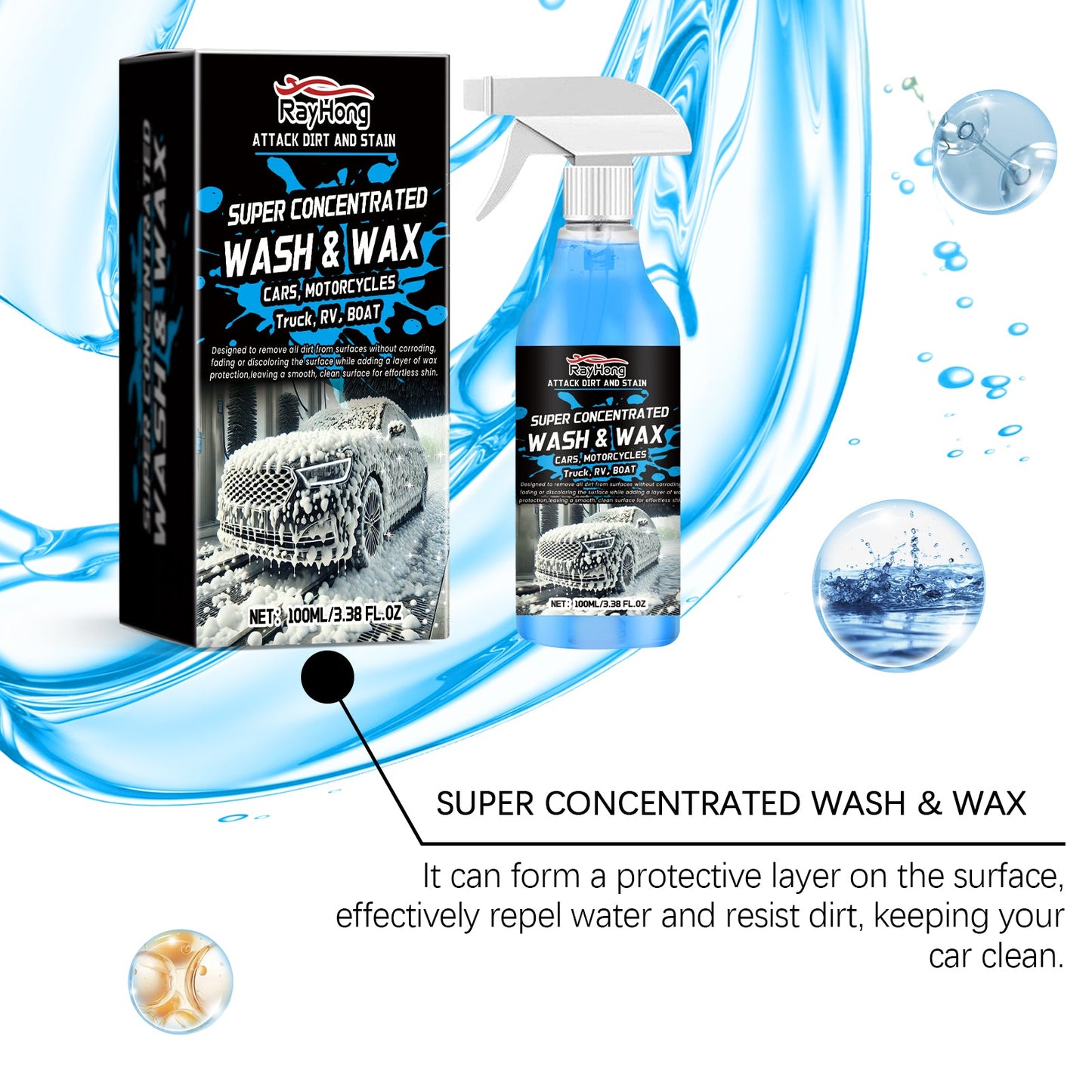 Foam Car Wash Liquid, Rich Foam Cleaning Decontamination Car Paint Maintenance Antifouling Cleaning Liquid - Korvel