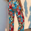 Tied Printed Wide Leg Pants