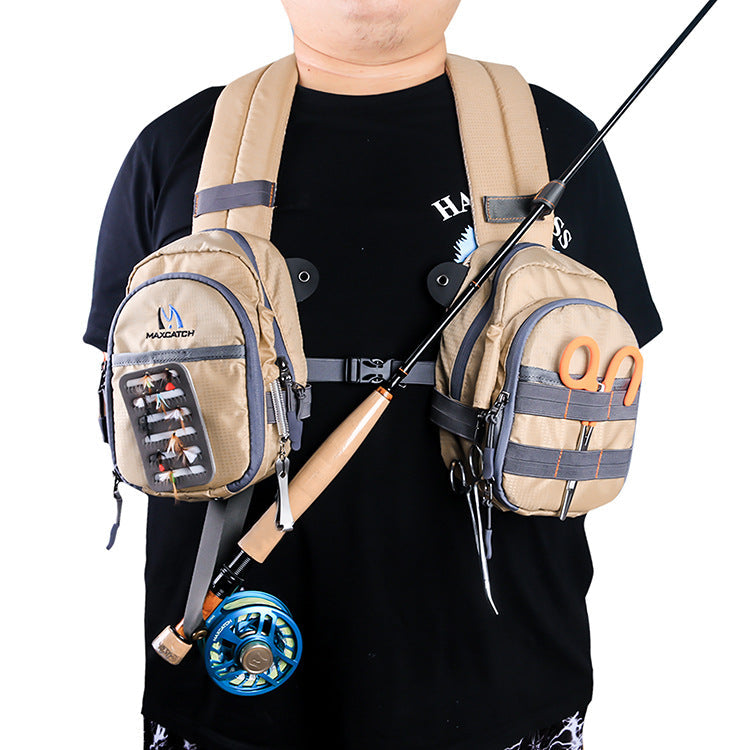 Multi-functional Fly Fishing Tackle Bag with Multiple Pockets, Unisex Chest Pack, Shoulder Fishing Bag - Korvel