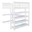 Full Size Loft Bed with Storage Shelves and Under-bed Desk  White - Korvel