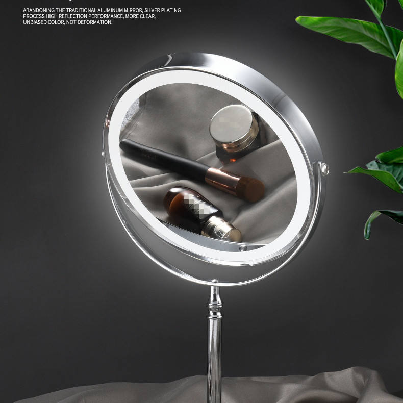 Dual-Sided 8" USB Rechargeable Vanity Makeup Mirror with Lights
