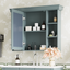 35 ''x 28' 'blue wall mounted bathroom storage cabinet with mirror door and medication cabinet with 6 open shelves - Korvel