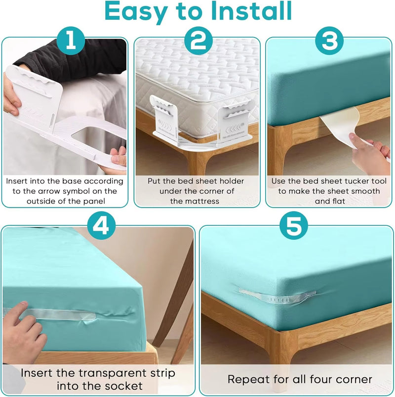 Grippers de draps robustes en 4 pièces pour un lit sécurisé