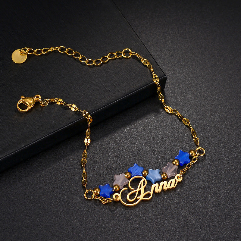 Personalized Cat's Eye Stone Double-Layer Bracelet