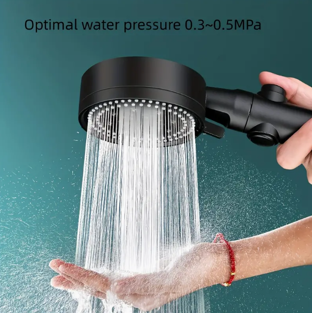 1pc High-Pressure Shower Head, Multi-Functional Hand Held Sprinkler With 5 Modes, 360°Adjustable Detachable Hydro Jet Shower Hea - Korvel