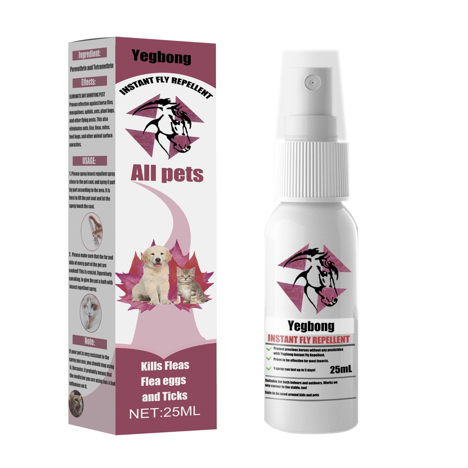 Pet Repellent, Flea Removal For Cats And Dogs External Tick And Tick Anti-Itch Spray For Cats And Dogs - Korvel