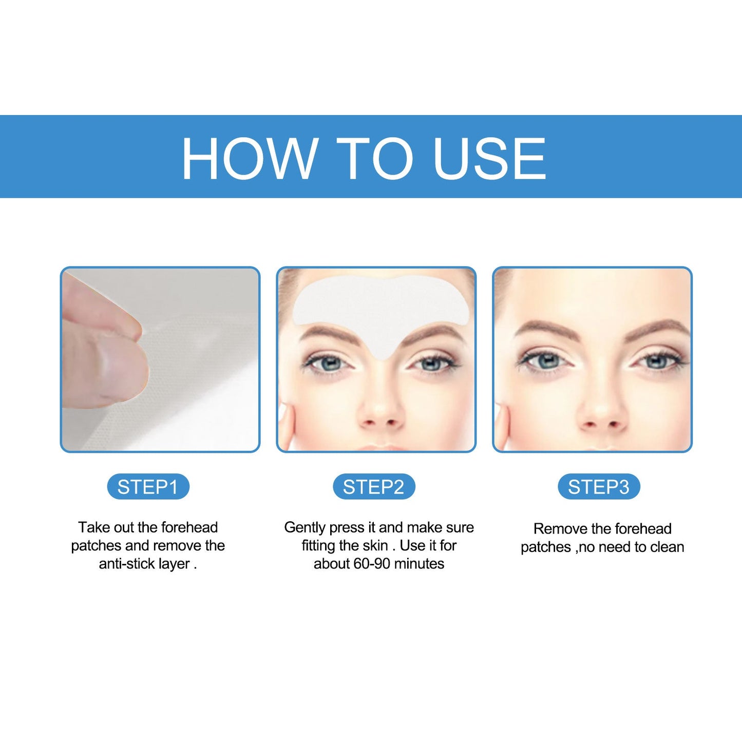 Forehead Care Patch Reduces Raised Head Lines, Firming Skin, Hydrating And Smoothing Skin Patch - Korvel