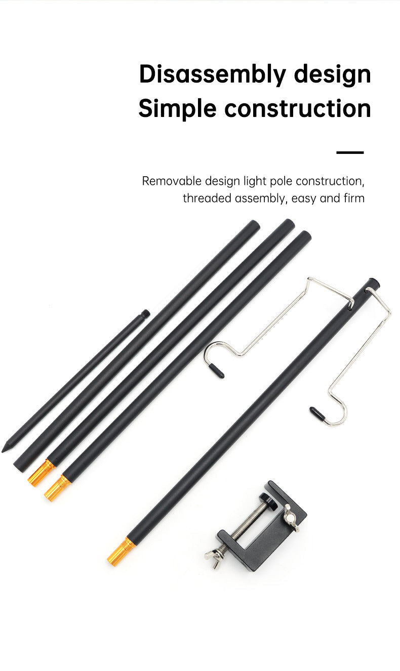 Portable Aluminum Alloy Camping Lamp Holder with Storage Bag