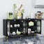 Modern Accent Sideboard Cabinet with Acrylic Doors, Freestanding Storage Cupboard Console Table for Kitchen Dining Black - Korvel