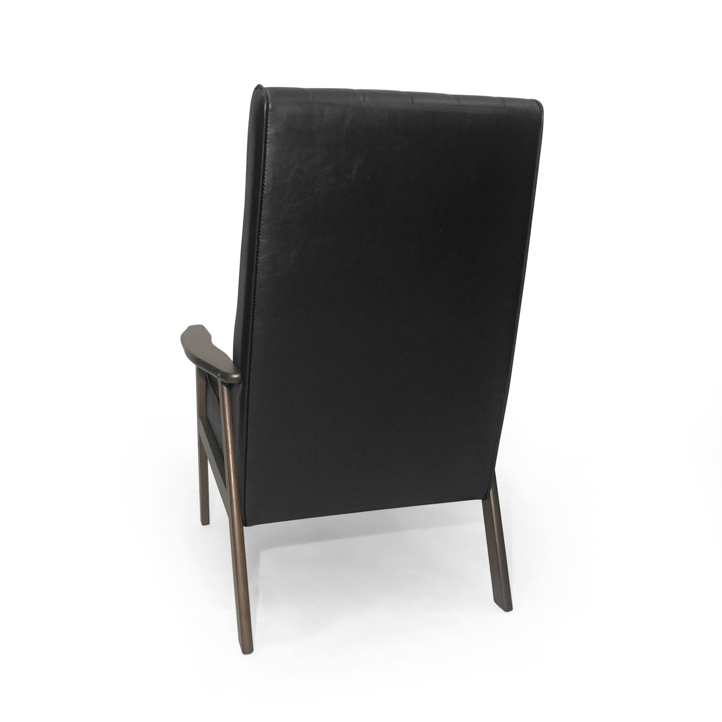 Mid Century Modern Upholstered Accent Chair in Matte Black