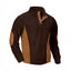 European men's casual stand up collar long sleeved corduroy sweatshirt with pit stripe - Korvel
