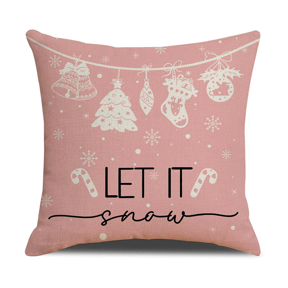 Pink Dog Christmas Snowman Pillow Cover Amazon Home Sofa Cushion Cover Holiday Pillow - Korvel