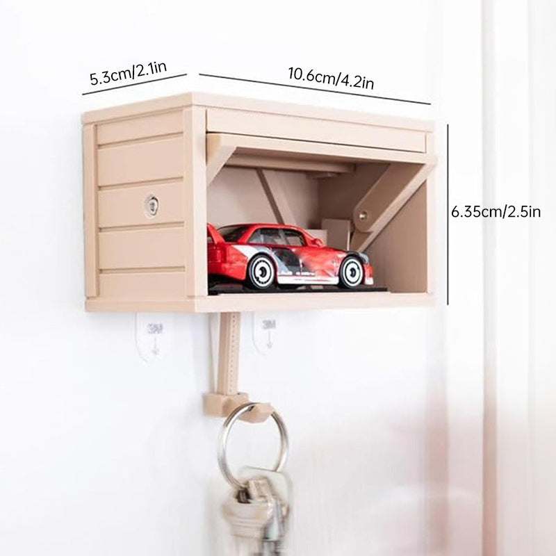 Porte-clés en bois élégant avec design en forme de garage