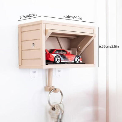 Elegant Wooden Key Holder with Garage-Shaped Design