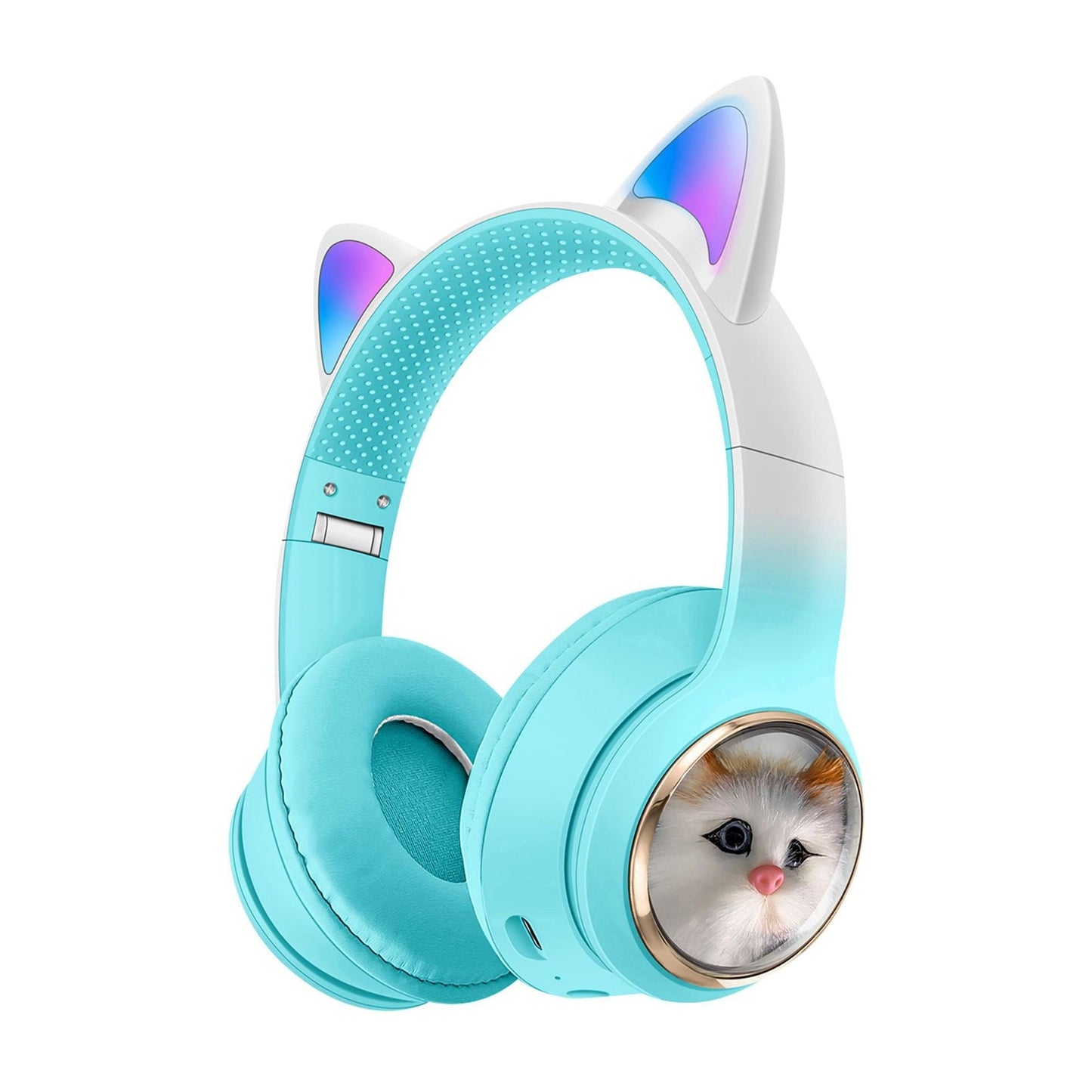 AKZ-09 Earphones Space Cabin Cartoon Simulation Cat Bluetooth Headwear Large Battery Earphones Foldable - Korvel