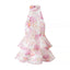 Robe midi à fleurs élégante pour femmes avec décolleté en V