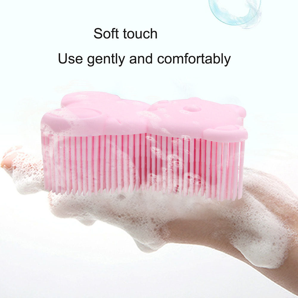 Brosse de Douche en Silicone Ourson Cartoon pour Enfants