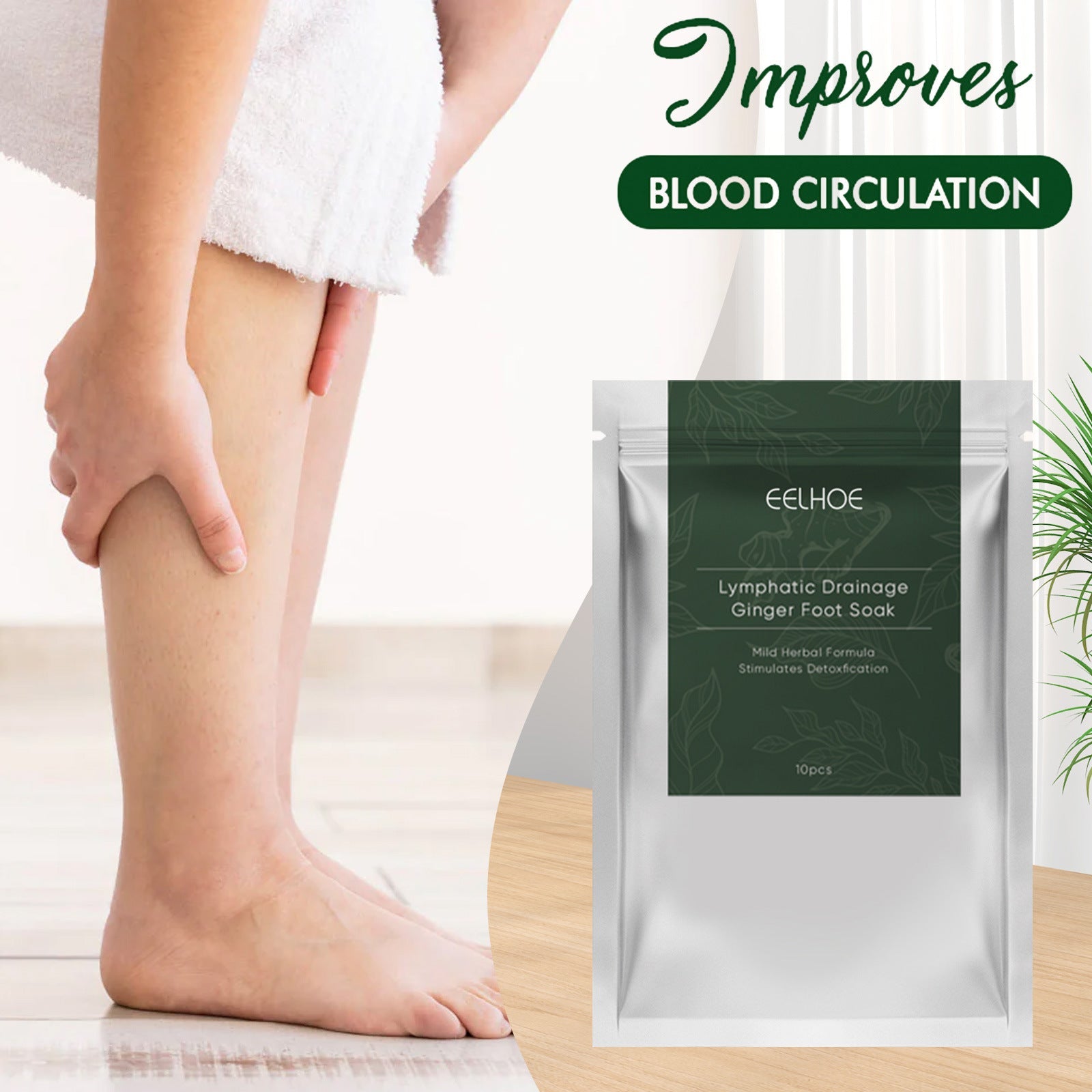 Ginger Foot Bath Pack Lymphatic Relief Muscle Soreness Slimming Foam Foot Pack To Remove Wet Cold Storm Sweat Body - Korvel