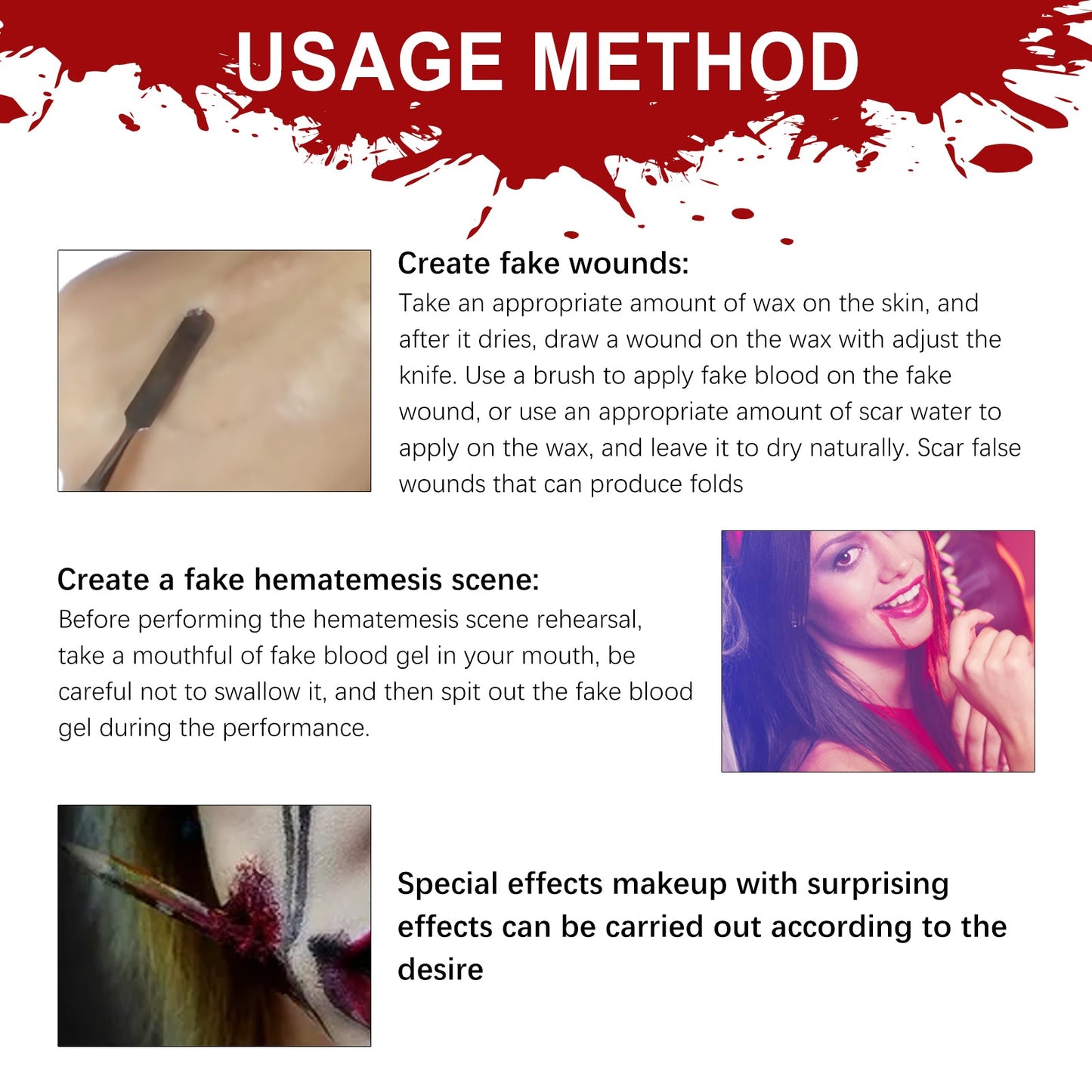 Halloween Makeup Kit, Simulates Plasma Skin Wax-Shaped Scar Water Wound Makeup Halloween Makeup Kit - Korvel