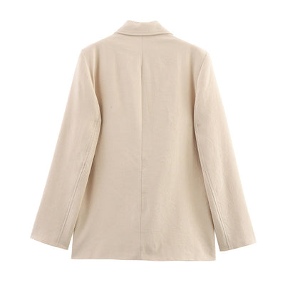 Elegant and Loose Women's Suit Jacket and Wide Leg Pants Style - Korvel